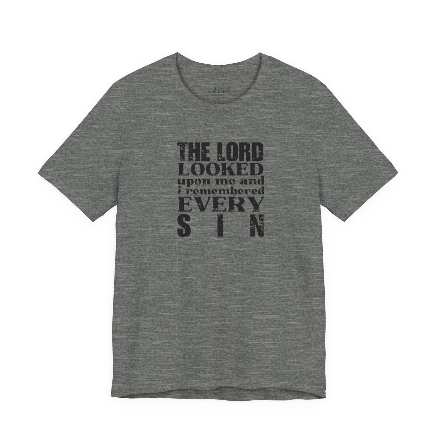 'The Lord looked upon me and I remembered every sin'  T-Shirt - Unisex