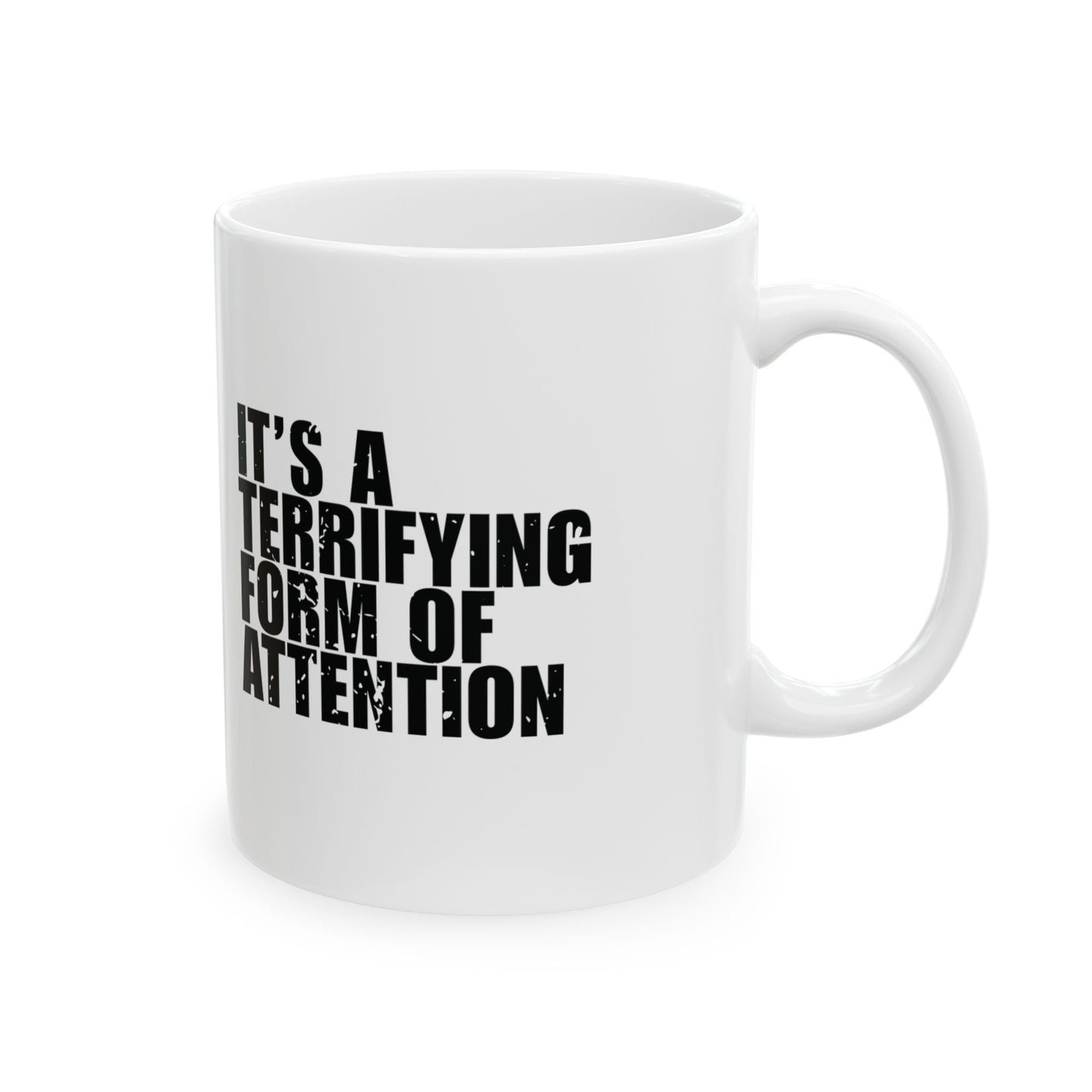 'God’s silence isn’t absence… it’s a terrifying form of attention' Mug - (11oz, 15oz) - White