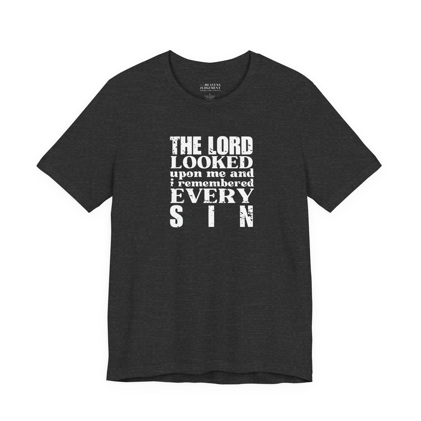 'The Lord looked upon me and I remembered every sin'  T-Shirt - Unisex
